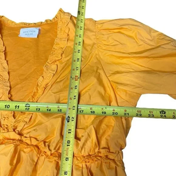Tuckernuck Hyacinth House Canary Ruffle Rela Blouse Puff Sleeve Tangerine 2XL - Picture 8 of 10